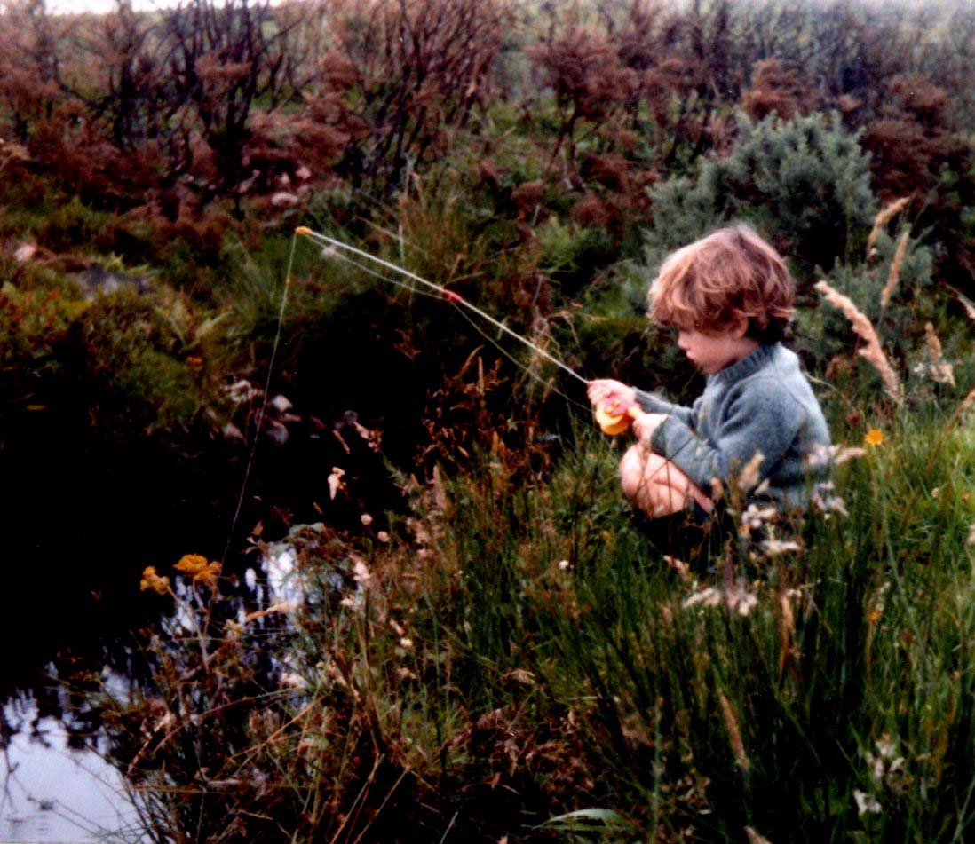 charlie fishing as a boy on river luce
