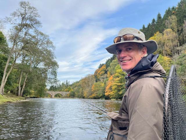 charlie salmon fishing on river tweed